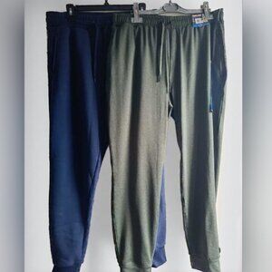 L🏃‍ Kirkland Signature Men's Active Joggers Pants - Blue & Green Olive